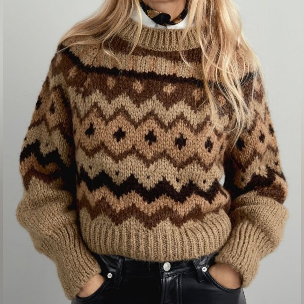 Zara Jacquard Cropped Sweater